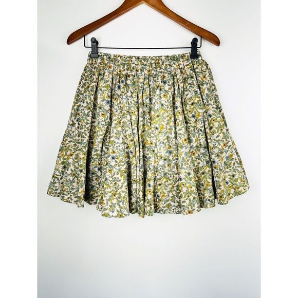 Xirena Women’s Sz M A Line Cassidy Skirt Blue multi Cotton Floral - Picture 1 of 11